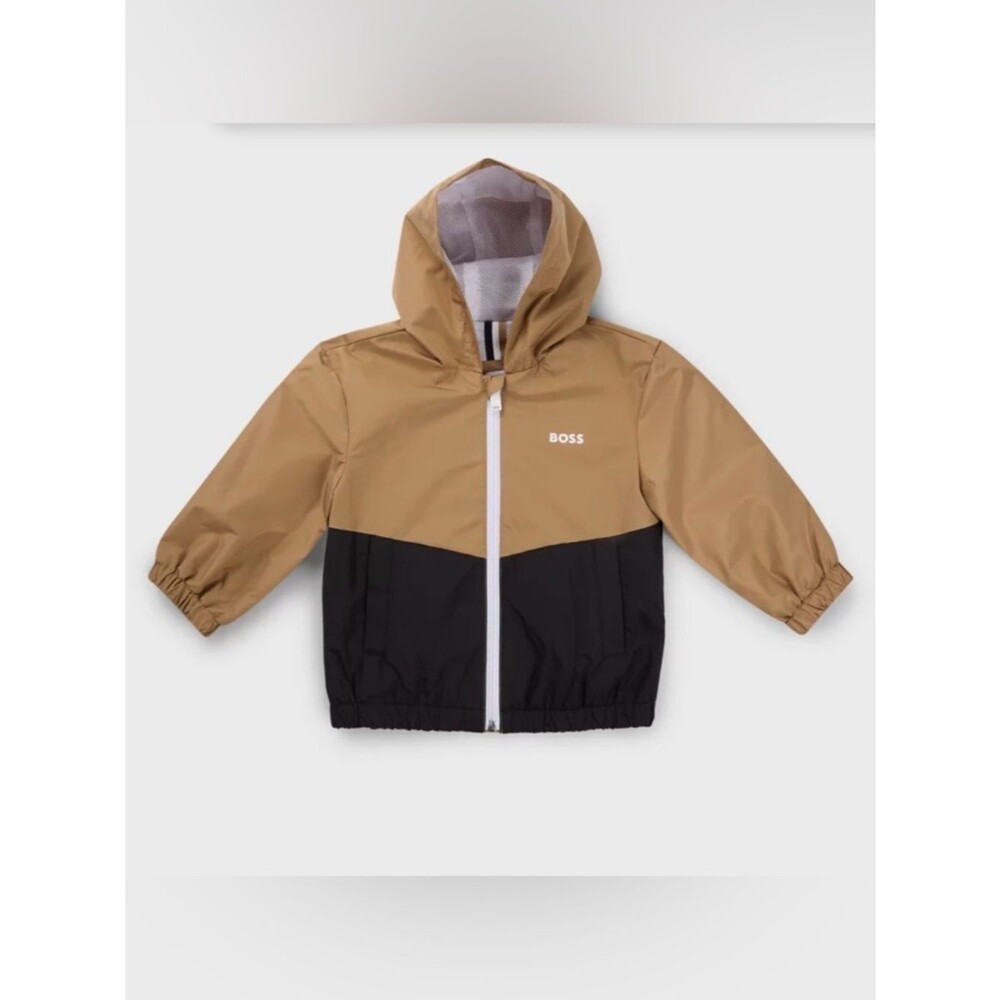 Hugo Boss Kids Colorblock Windbreaker Jacket - Tan & Black - 18M